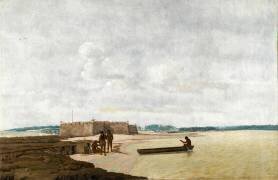 L'Ancien fort portugais des trois rois mages (ou Fort Ceulen) auprès de Rio Grande au Brésil (Frans Post) - Muzeo.com