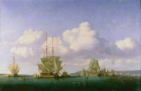 L'ancrage de Brest par temps calme (Jules Achille Noël) - Muzeo.com
