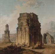 L'Arc de Triomphe et le théâtre d'Orange (Hubert Robert) - Muzeo.com