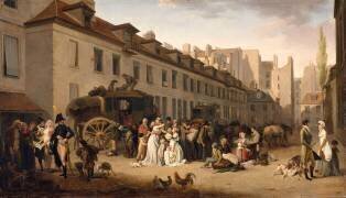 L'arrivée d'une diligence dans la cour des messageries (Louis-Léopold Boilly) - Muzeo.com