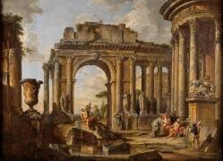 L'Aumône à Bélisaire dans des ruines (Giovanni Paolo Pannini) - Muzeo.com