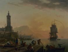 Le calme dans un port méditerranéen (Joseph Vernet) - Muzeo.com