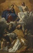 Le Couronnement de la Vierge avec saint Augustin et saint Guillaume d'Aquitaine (Giovanni Lanfranco) - Muzeo.com