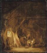 Le dépècement du porc (Isaak van Ostade) - Muzeo.com