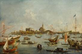 Le Doge sur le Bucentaure, à San Nicolo di Lido à Venise, le jour de l'ascension (Francesco Guardi) - Muzeo.com