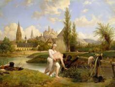 Le duc de Chartres sauve de la noyade l'ingénieur Siret en août 1791 à Vendôme (Emile Charles Hippolyte...) - Muzeo.com