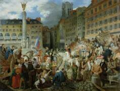 Le duc d'Orléans traversant la place du Chatelet le 31 juillet 1830 (Prosper Lafaye) - Muzeo.com