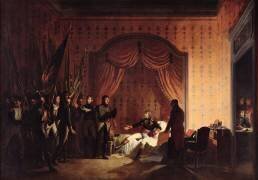 Le général Bonaparte recevant les drapeaux austro-sardes capturés à Millesimo après la bataille de Montenotte, le 13 avril 1796. (Adolphe Roehn) - Muzeo.com
