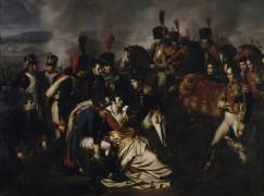 Le maréchal Lannes mortellement blessé près d'Essling le 22 mai 1809 (mort le 31 mai suivant) (Albert-Paul Bourgeois) - Muzeo.com