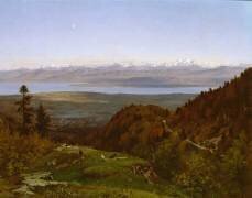 Le Mont Blanc, vu de Saint-Cergues (Jura) (Louis Français) - Muzeo.com