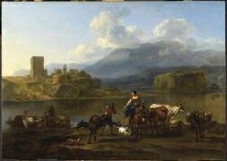 Le passage du bac (Nicolaes Berchem) - Muzeo.com