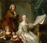 Le Peintre Jean-Marc Nattier représenté entouré de sa femme et de ses quatre enfants (Jean-Marc Nattier) - Muzeo.com