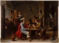 Le Reniement de saint Pierre dans un corps de garde avec des joueurs de cartes (David Teniers the Younger) - Muzeo.com