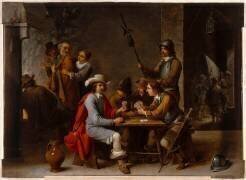 Le Reniement de saint Pierre dans un corps de garde avec des joueurs de cartes (David Teniers le Jeune) - Muzeo.com