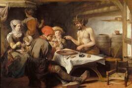 Le Satyre et les paysans (Barent Fabritius) - Muzeo.com