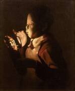 Le souffleur à la lampe (Georges de La Tour) - Muzeo.com