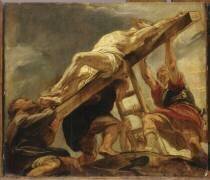 L'Elévation de la croix ; esquisse pour un compartiment du plafond de l'église des Jésuites d'Anvers (Peter Paul Rubens) - Muzeo.com