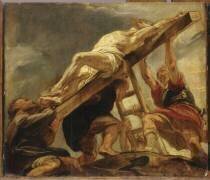 L'Elévation de la croix ; esquisse pour un compartiment du plafond de l'église des Jésuites d'Anvers (Pierre Paul Rubens) - Muzeo.com