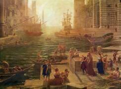 L'embarquement du Saint Romain Saint Paul à Ostie (Claude Gellée) - Muzeo.com