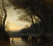Les baigneuses de Bellinzona ; Effet du soir (Jean-Baptiste Camille Corot) - Muzeo.com