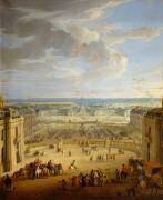 Les Ecuries vue du château de Versailles (Jean-Baptiste Martin l'Ancien) - Muzeo.com