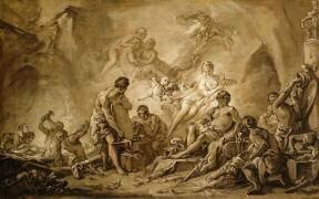 Les Forges de Vulcain. Esquisse en grisaille (François Boucher) - Muzeo.com