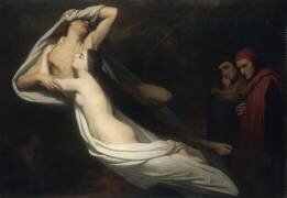Les Ombres de Francesca da Rimini et de Paolo Malatesta apparaissent à Dante et à Virgile (Ary Scheffer) - Muzeo.com