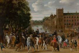 Les princes d'Orange et leurs familles à cheval (Pauwels van Hillegaert) - Muzeo.com