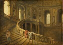 L'Escalier tournant du palais Farnèse à Caprarola (Hubert Robert) - Muzeo.com