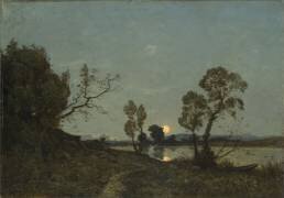 Lever de lune étang de Grand-Rue (Henri Joseph Harpignies) - Muzeo.com