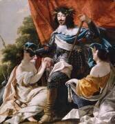 Louis XIII entre deux figures de femmes symbolisant La France et la Navarre (Simon Vouet) - Muzeo.com