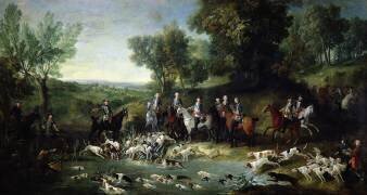 Louis XV chassant le cerf dans la forêt de Saint-Germain (Jean-Baptiste Oudry) - Muzeo.com