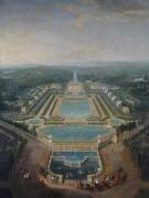 Louis XV enfant se promenant en calèche en vue de l'Abreuvoir et du château de Marly (Pierre Denis Martin) - Muzeo.com