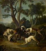Loup tenant tête à six chiens (Jean-Baptiste Oudry) - Muzeo.com