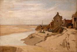 Maisons de pêcheurs à Sainte-Adresse (Seine-Maritime). (Jean-Baptiste Camille Corot) - Muzeo.com