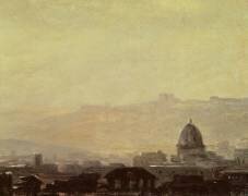 Maisons dominées par un dôme (Pierre Henri de Valenciennes) - Muzeo.com