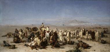 Marché arabe dans la plaine de Tocria (Gustave Guillaumet) - Muzeo.com