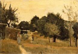 Marcoussis (Essonne). Un verger, le matin (Jean-Baptiste Camille Corot) - Muzeo.com