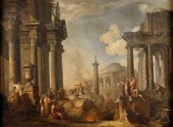 Marcus Curtius se jetant dans le gouffre (Giovanni Paolo Pannini) - Muzeo.com