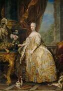 Marie Leczinska, reine de France (1703-1768) représenté en 1747 en grande Robe de Cour (Charles André van Loo) - Muzeo.com