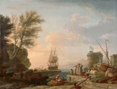 Marine, effet de soleil couchant (Joseph Vernet) - Muzeo.com