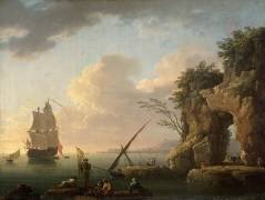 Marine par temps calme. Effet de soleil couchant (Joseph Vernet) - Muzeo.com
