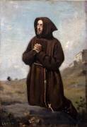 Moine brun, en prière, à genoux (Jean-Baptiste Camille Corot) - Muzeo.com