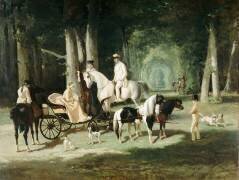 Monsieur et madame Mosselman et leurs deux filles (Alfred Dedreux) - Muzeo.com