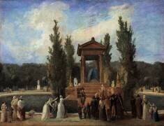 Monument élevé aux Tuileries en l'honneur de Jean Jacques Rousseau 10 octobre (Hubert Robert) - Muzeo.com