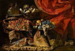 Nature morte au tapis turc et tenture (Francesco Noletti) - Muzeo.com