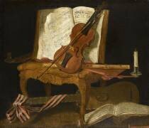 Nature morte au violon, devant de cheminée (Jean-Baptiste Oudry) - Muzeo.com