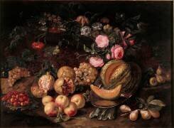 Nature morte aux fruits et fleurs (anonymous) - Muzeo.com