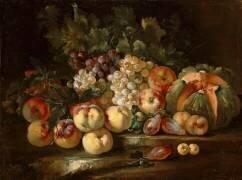 Nature morte aux raisins et aux pommes (Giuseppe Ruoppolo) - Muzeo.com