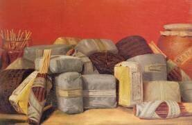 Nature morte avec des paquets de tabac (Ecole Française) - Muzeo.com